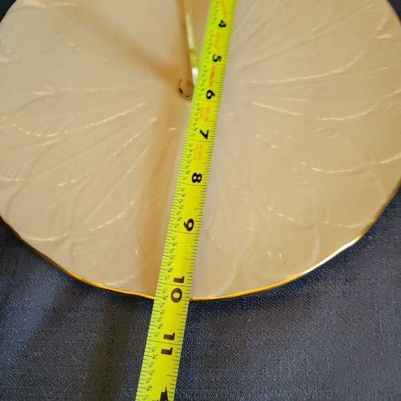 Vtg LENOX 1-Tier Fruit Server Tray Ivory Porcelain Plate Stand Centerpiece 10" - Picture 7 of 8
